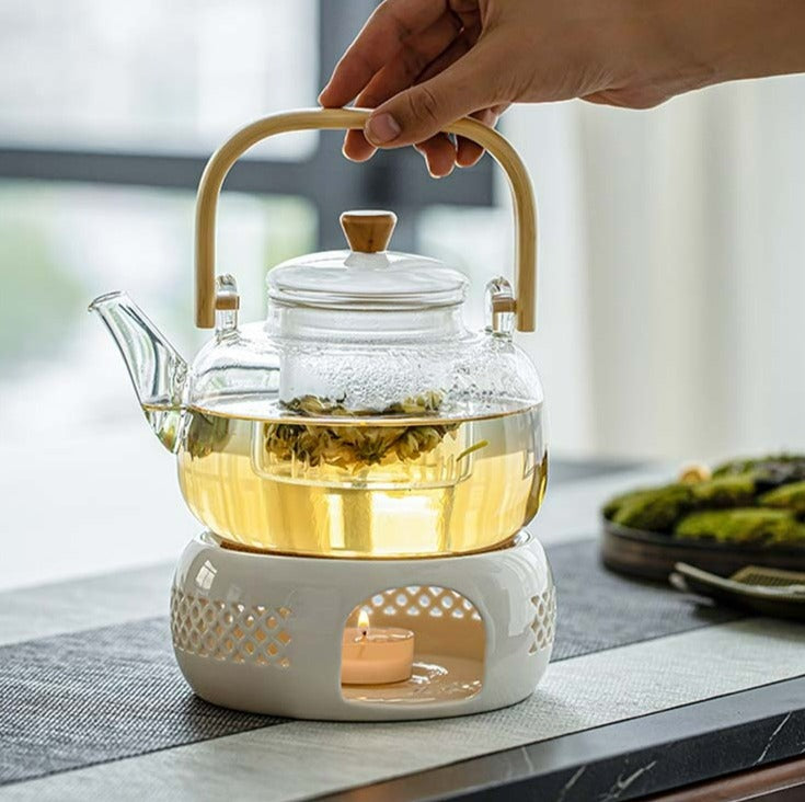 Kitchen Glass Teapot with Infuser - Glass Tea Kettle for Stove Top