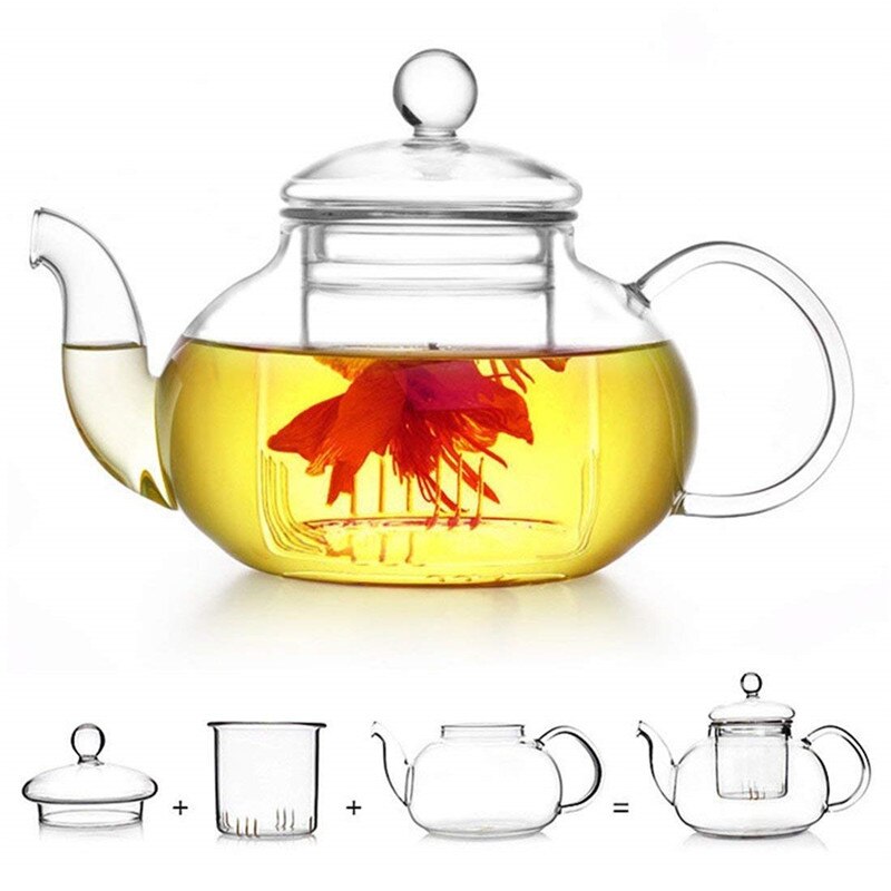 Glass Flowering Teapot