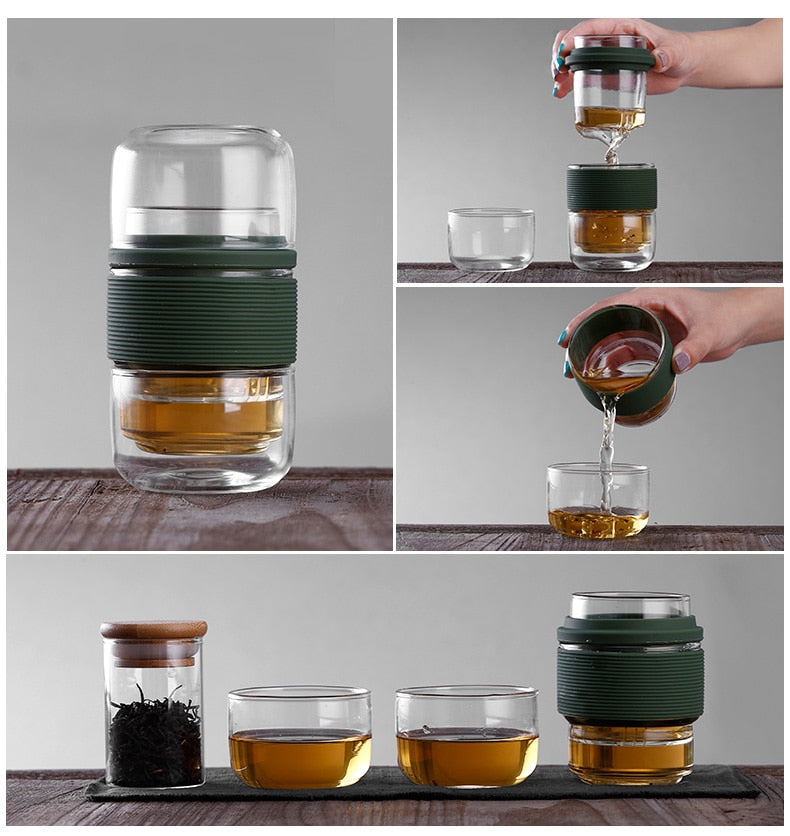 Glass Travel Tea Set