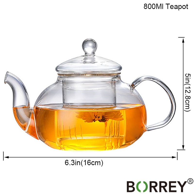 Heat Resistant Glass Teapot (Various Styles)