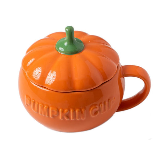 Ceramic Pumpkin Cup with Lid