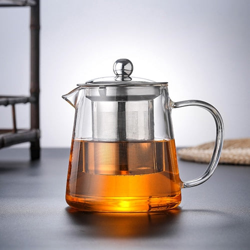 Heat Resistant Glass Stovetop Teapot Kettle With Stainless Steel Infus –  TheWokeNest