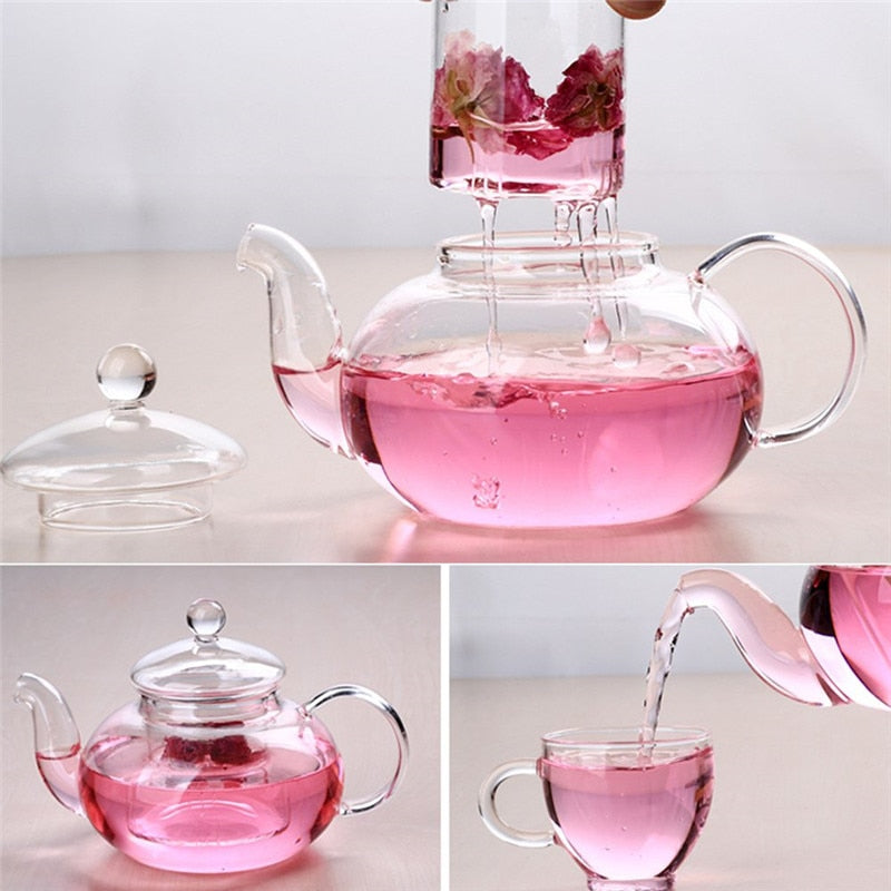 Glass Flowering Teapot