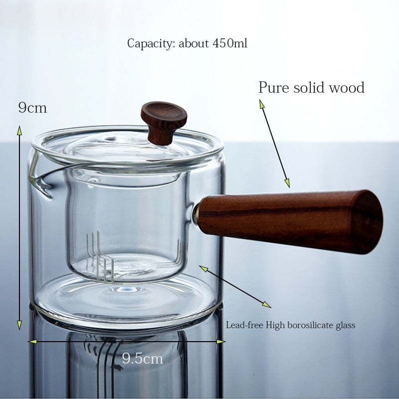 Glass Heat-Resistant Teapot With Wooden Handle – lotatea